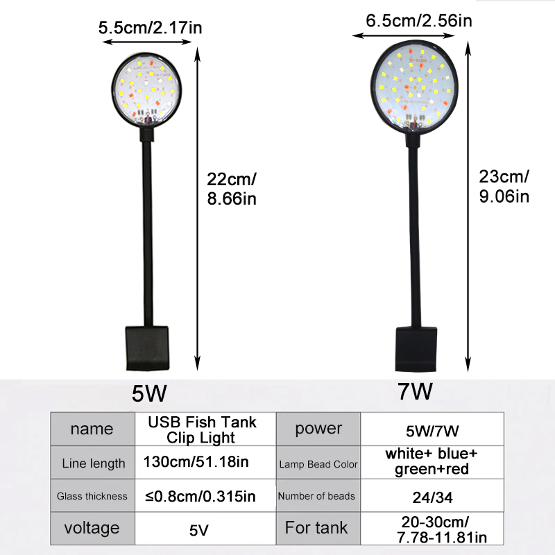 Lámpara LED USB para acuario,  - Aquarium Plant Display reseña y precio
