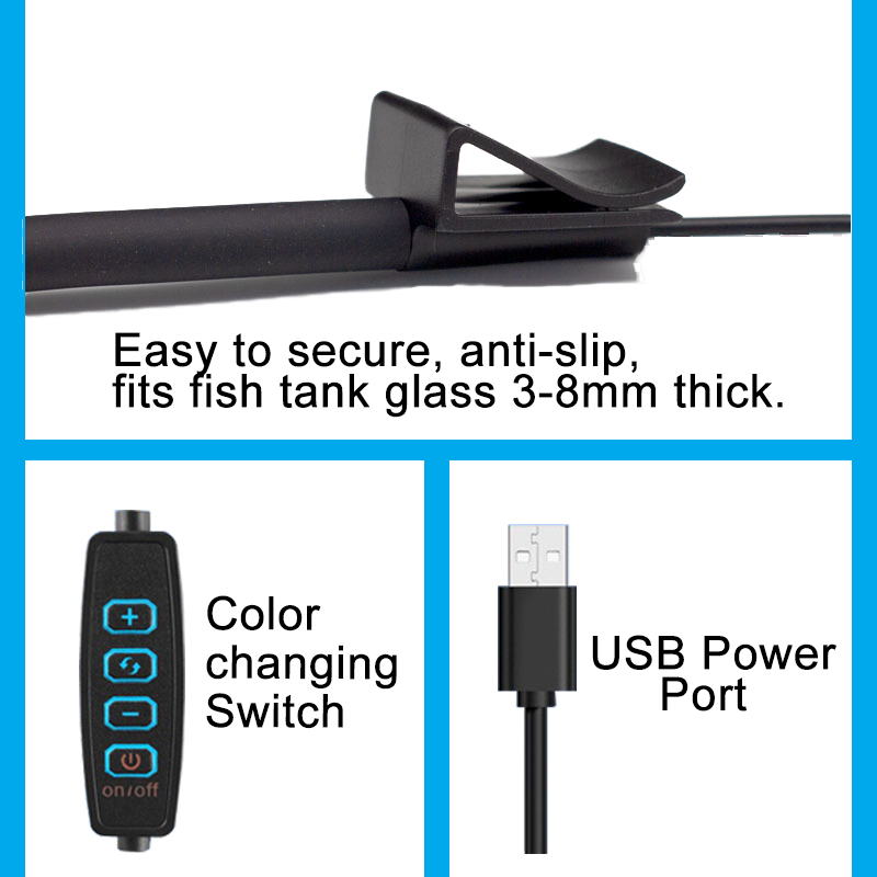 Lámpara LED USB para acuario,  - Aquarium Plant Display reseña y precio